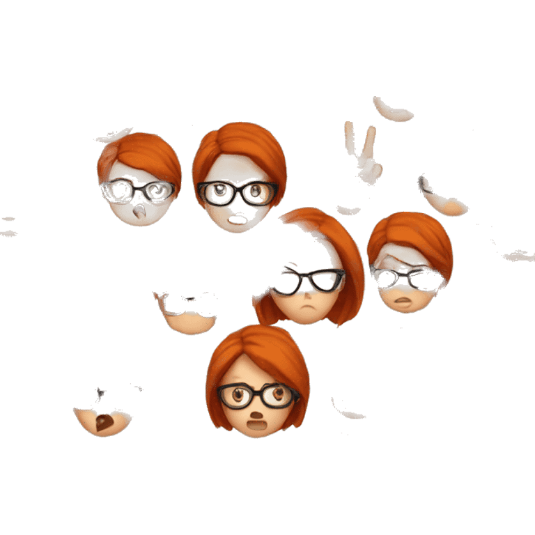 Facepalm Girl redhead glasses emoji