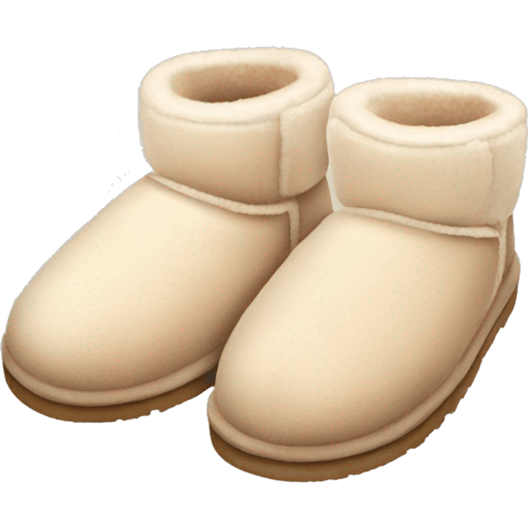 pastel beige cute ugg slippers emoji