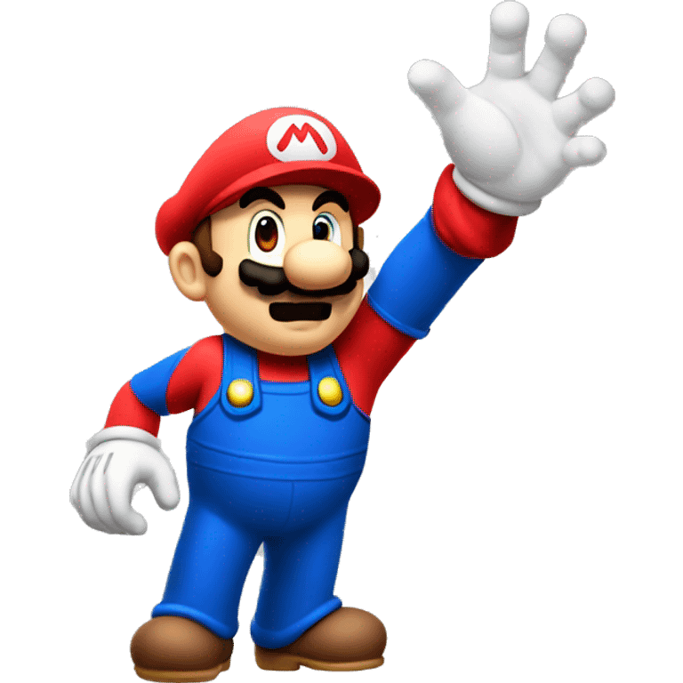 Mario with big hand emoji