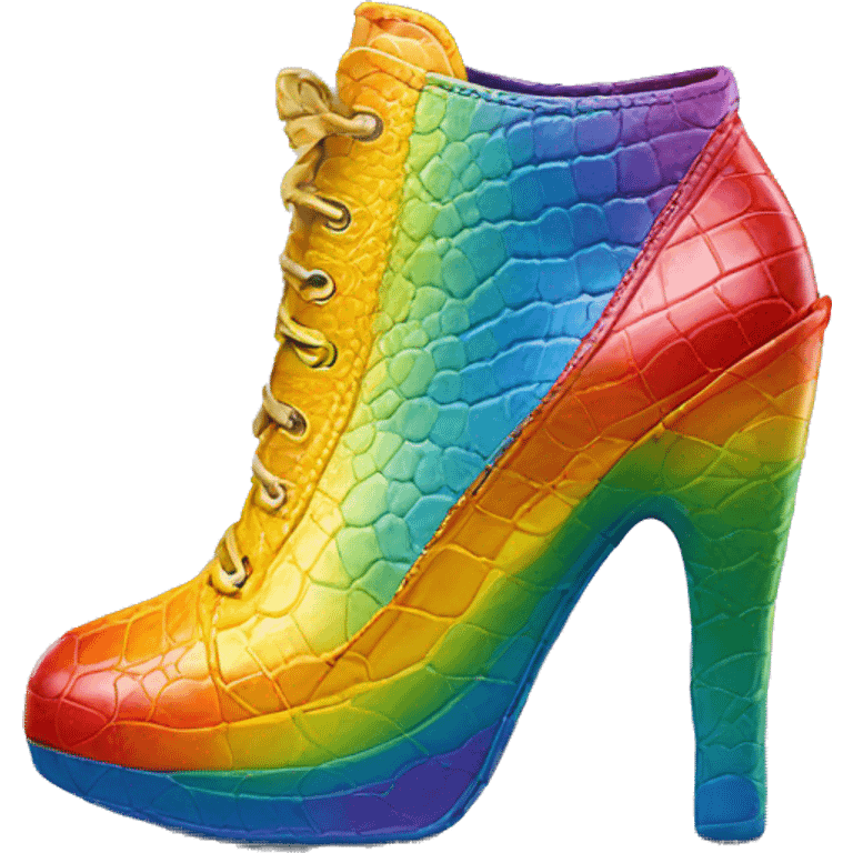 rainbow high heeled croc brand shoes emoji