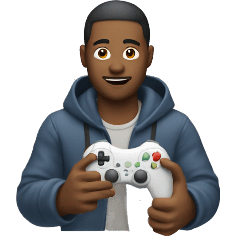 Guy playing video game emoji