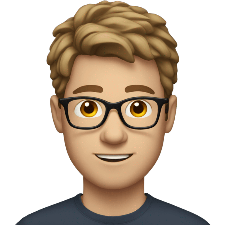 24 year old white man with brown hair and glasses emoji