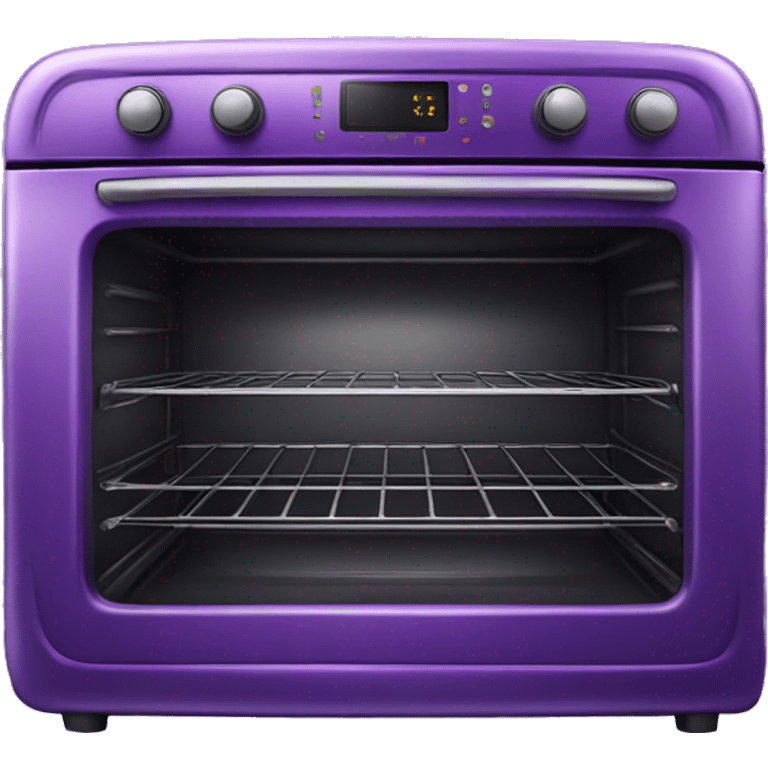 Realistic Metallic royal purple oven isolated.  emoji