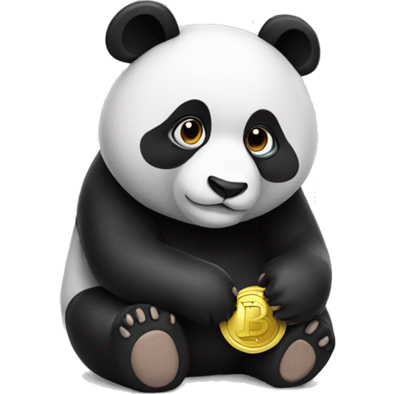 black panda with the toncoin coin emoji