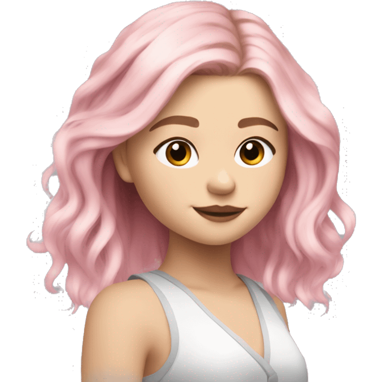 Chloe grace moretz with light pink hair  emoji