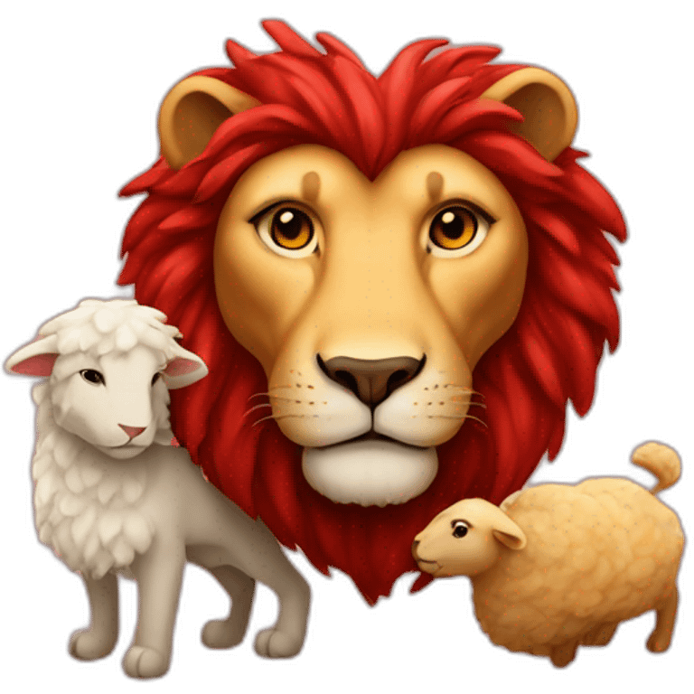 red hearth with lion and lamb emoji