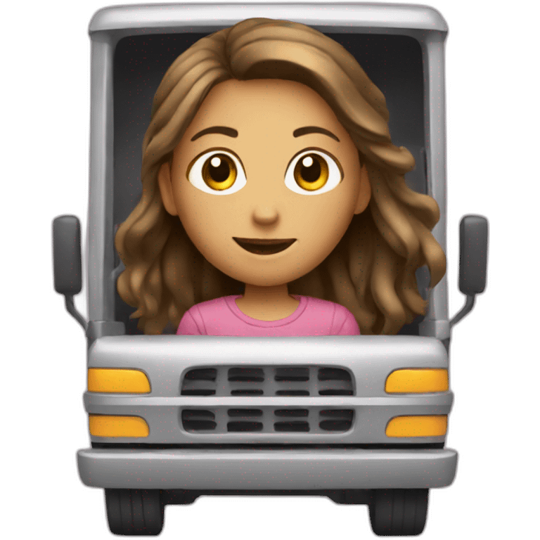 Girl drive truck emoji