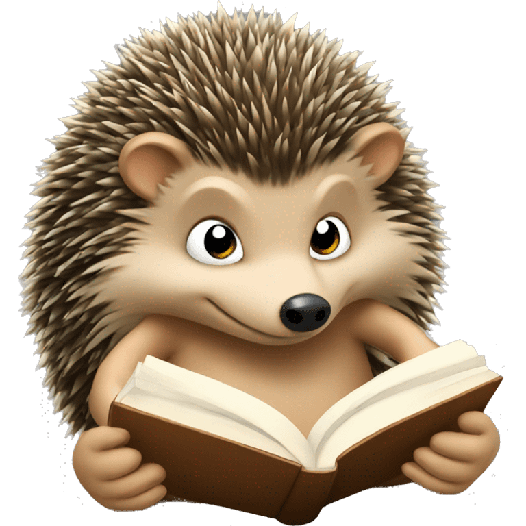 The hedgehog is reading a book emoji