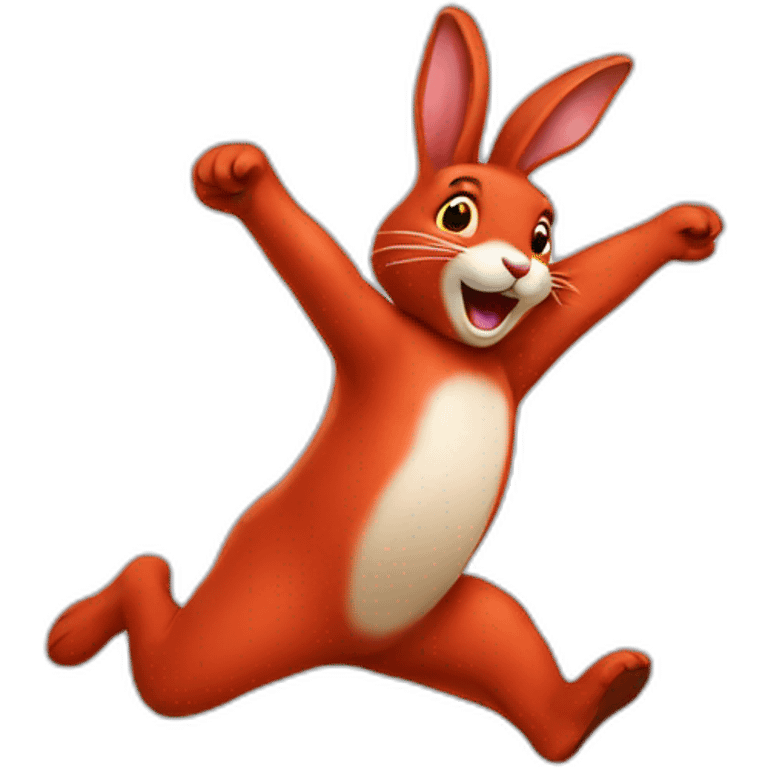 red rabbit jumping emoji