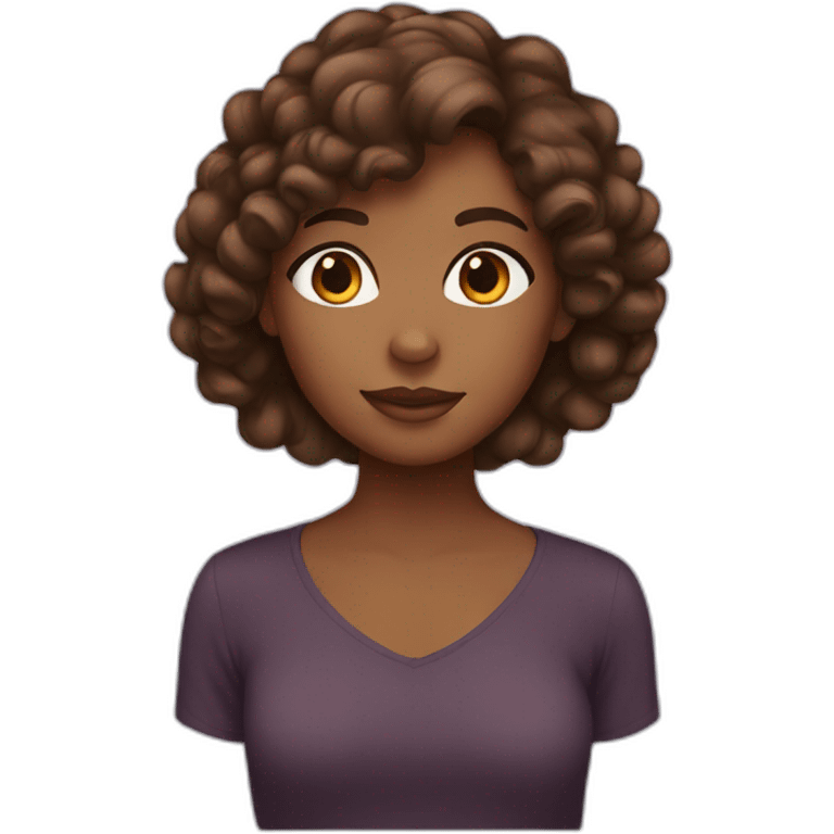 Brown girl with brown hair emoji