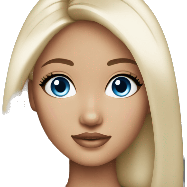 Asian barbie blue eyes emoji