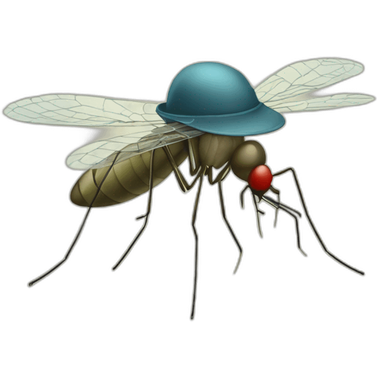 Mosquito with a hat emoji