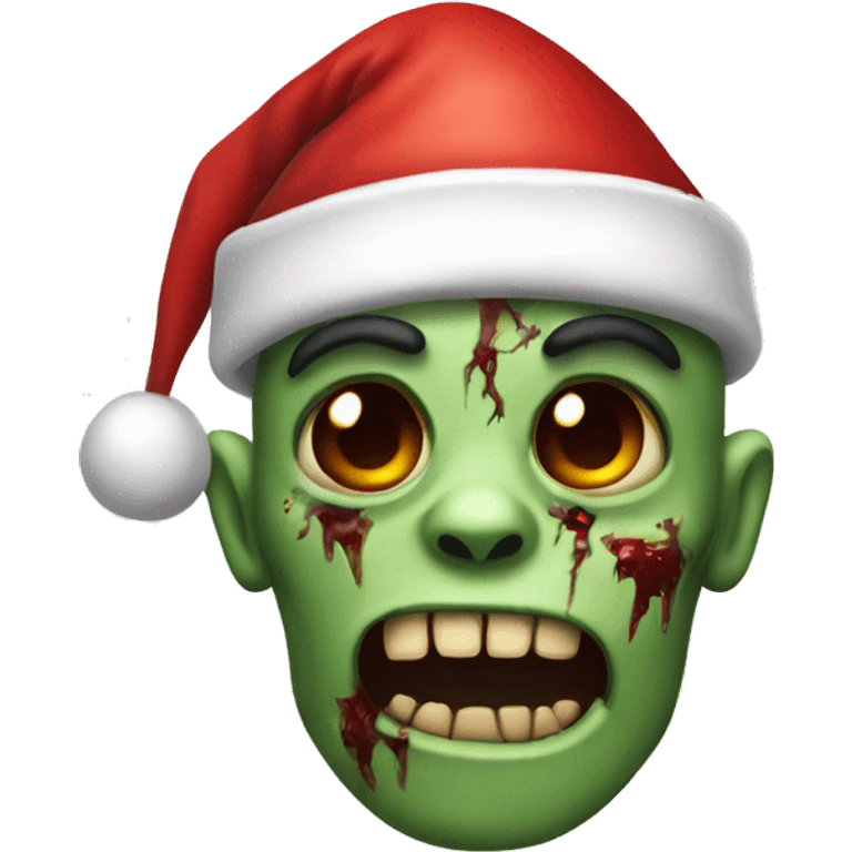 Zombie wearing a Santa hat emoji