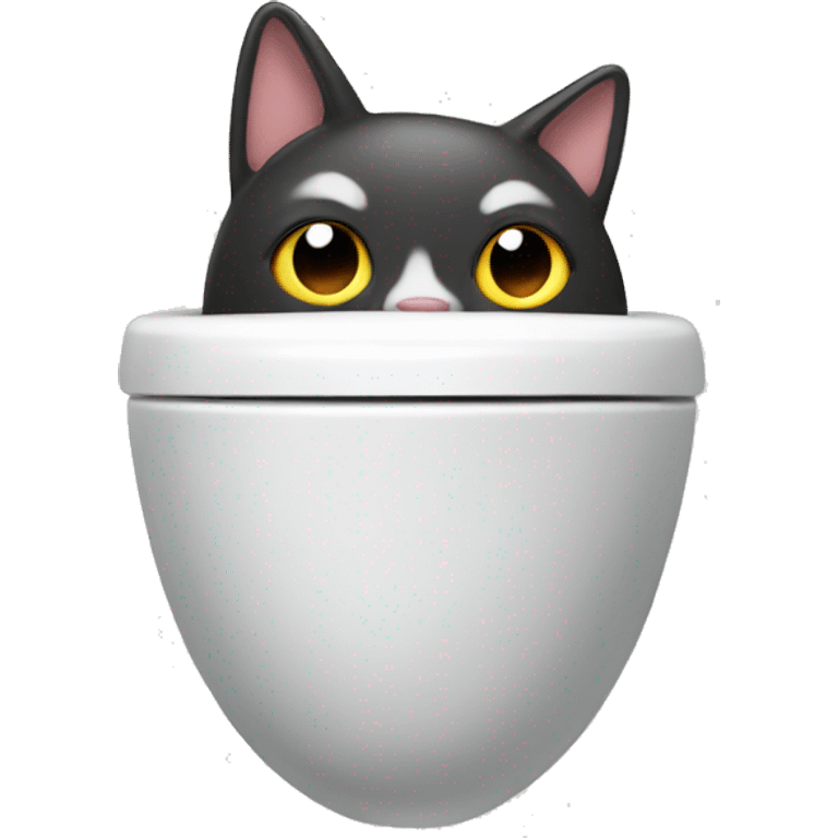 Toilet with a cat's head emoji