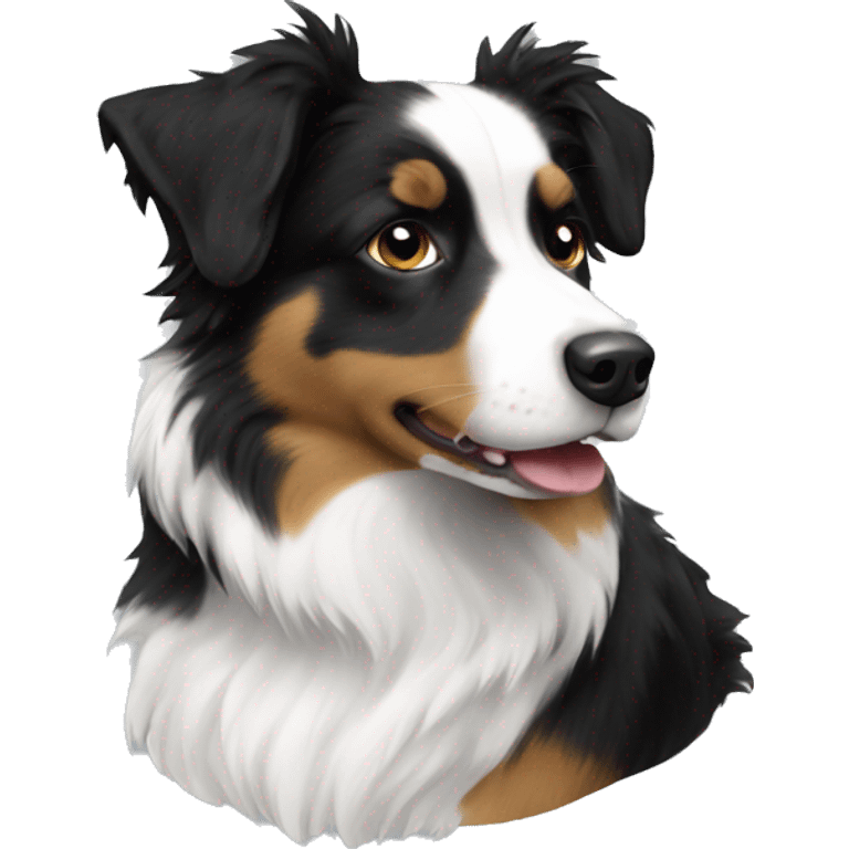 White and black mini Aussie  emoji