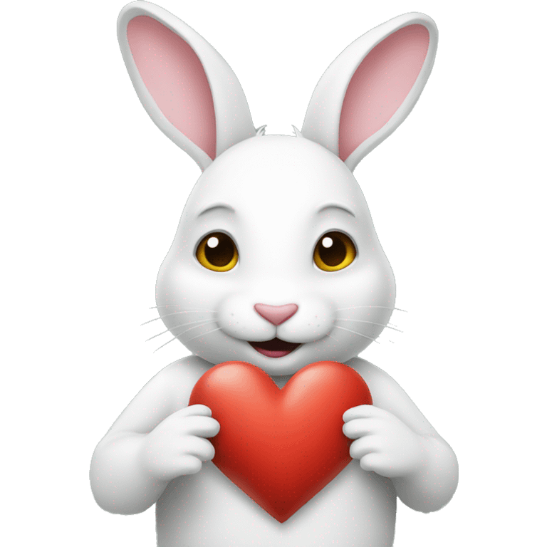 white rabbit hold heart emoji