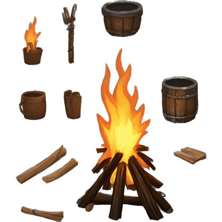 a welcoming and warm bonfire from dark souls emoji