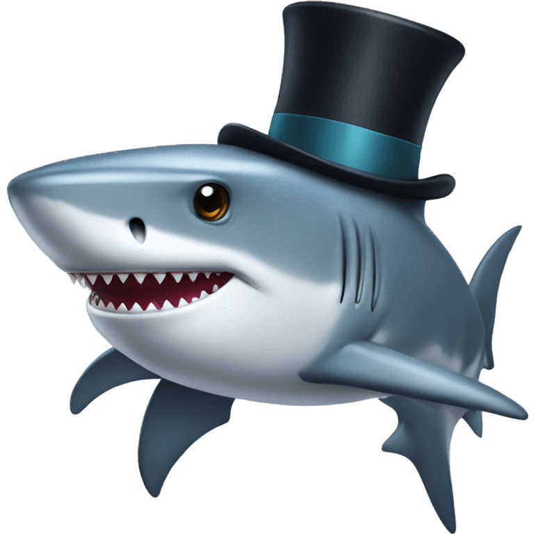 Shark with top hat emoji