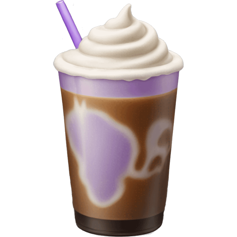 Iced coffee with lavender cold foam  emoji