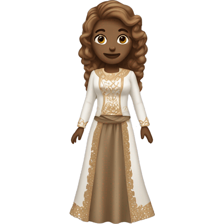 light brown hair woman with candomblé outfit emoji