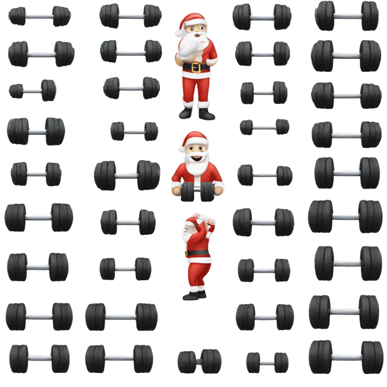 Santa working out with weights  emoji