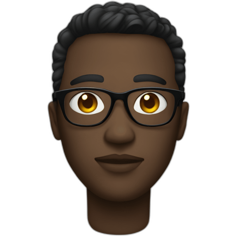 Visage jeune homme noir avec des lunettes emoji