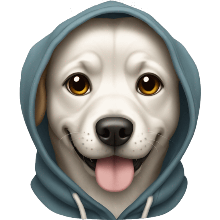 Dog wearing a hoodie emoji