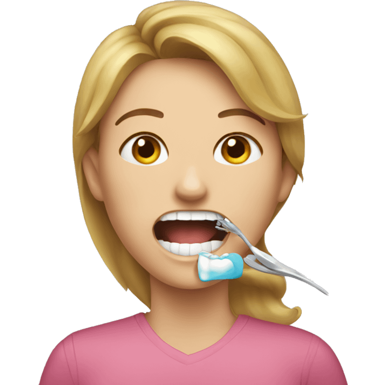 Lady getting her tooth pulled emoji