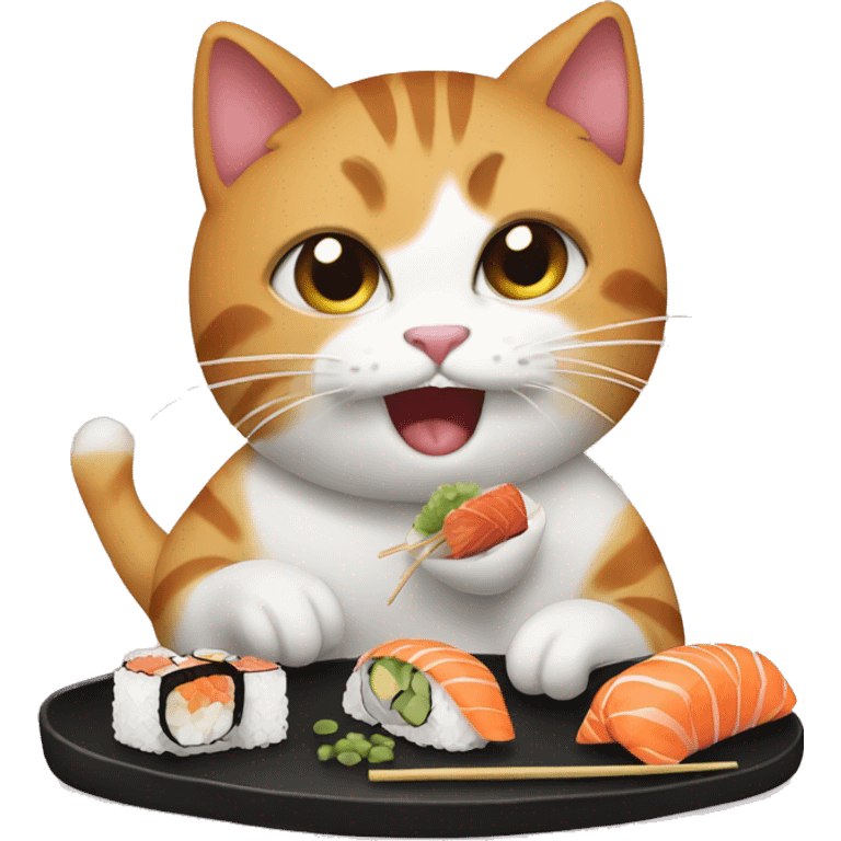 Cat eating sushi  emoji