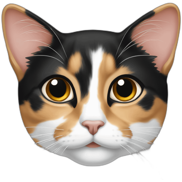 calico cat mostly black emoji