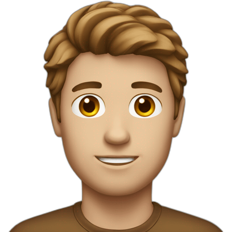 Generic white male with brown hair emoji