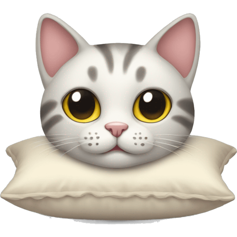 cat with cute pillow emoji