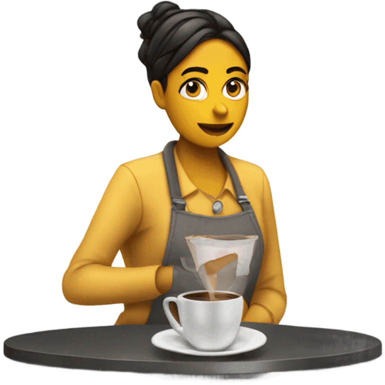 chica contomando cafe  emoji