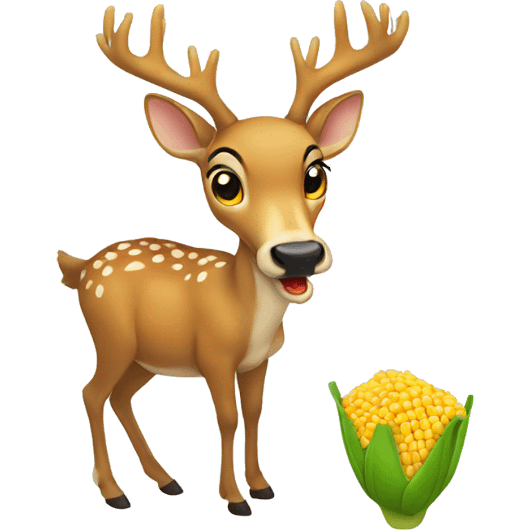 Deer eating corn emoji