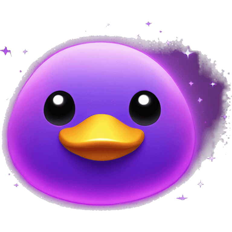 Kawaii neon star glitter duck emoji    emoji