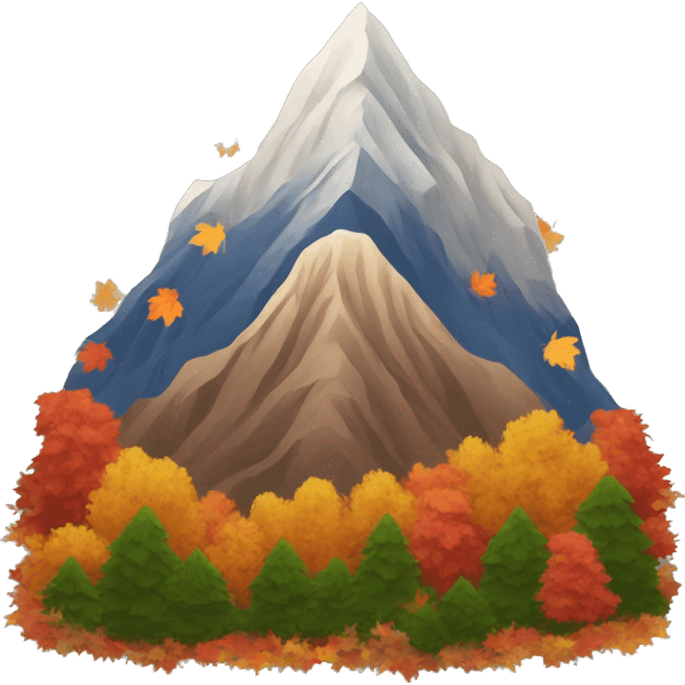 Mountain with fall leaves emoji