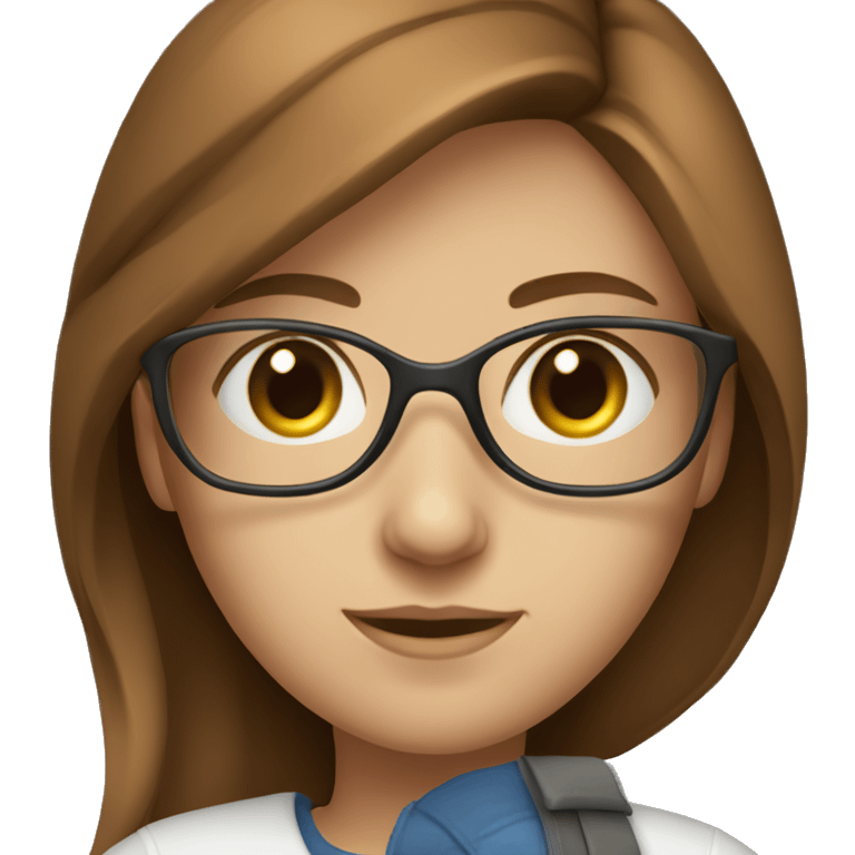 developer girl with laptop brown-hair and blue eyes emoji