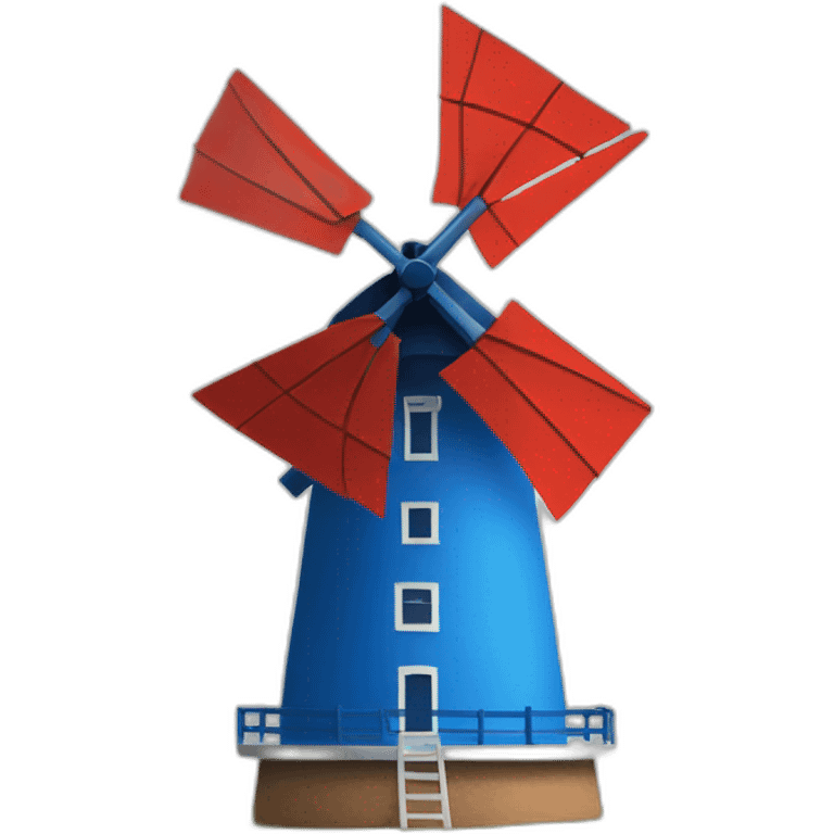 blue and red windmill emoji