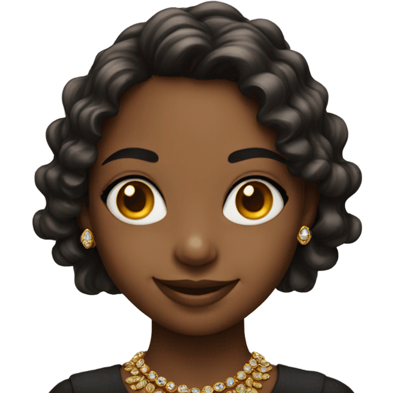 smiling girl portrait with jewelry emoji