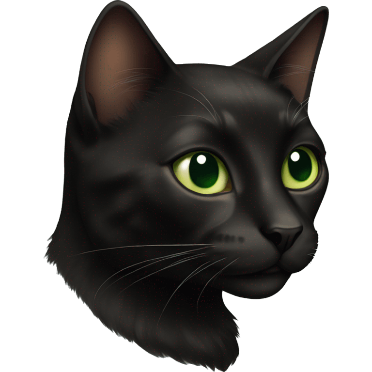 Black cat with Brown Spots green eyes  emoji