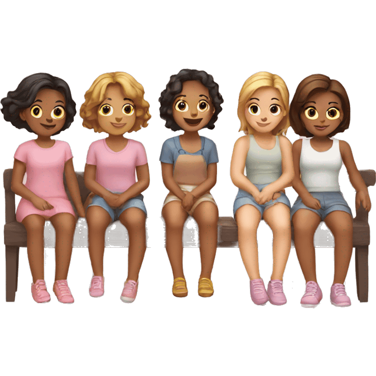 4 GIRLS AND 3 GIRLS SITTING emoji