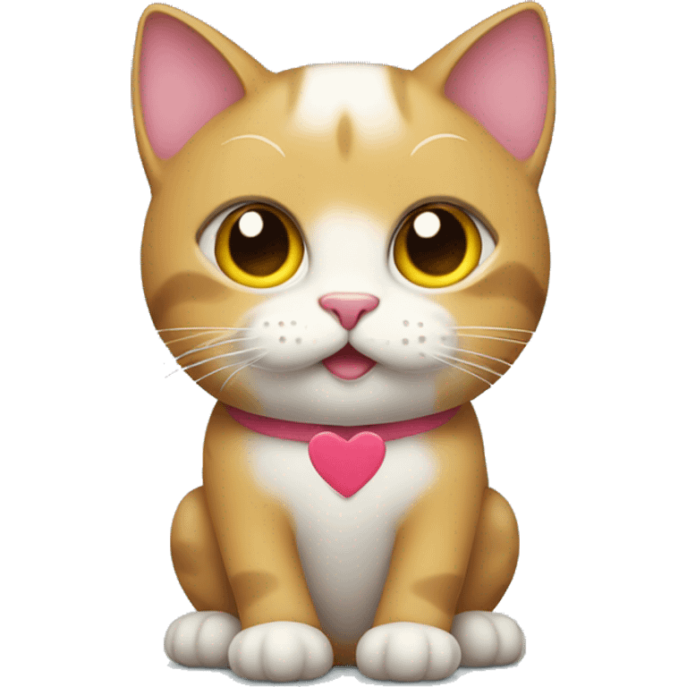 Cat with love hearts emoji