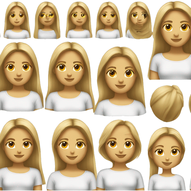 girl wearing white shoulderless shirt with straight hair emoji