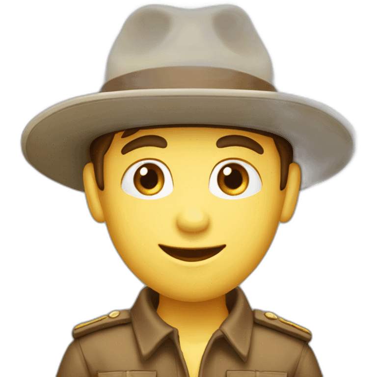 French boyscout with a campaign hat; white skin; brown hat emoji