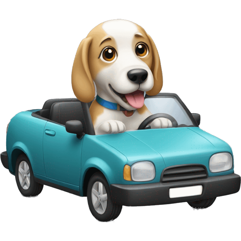 Dog driving car emoji