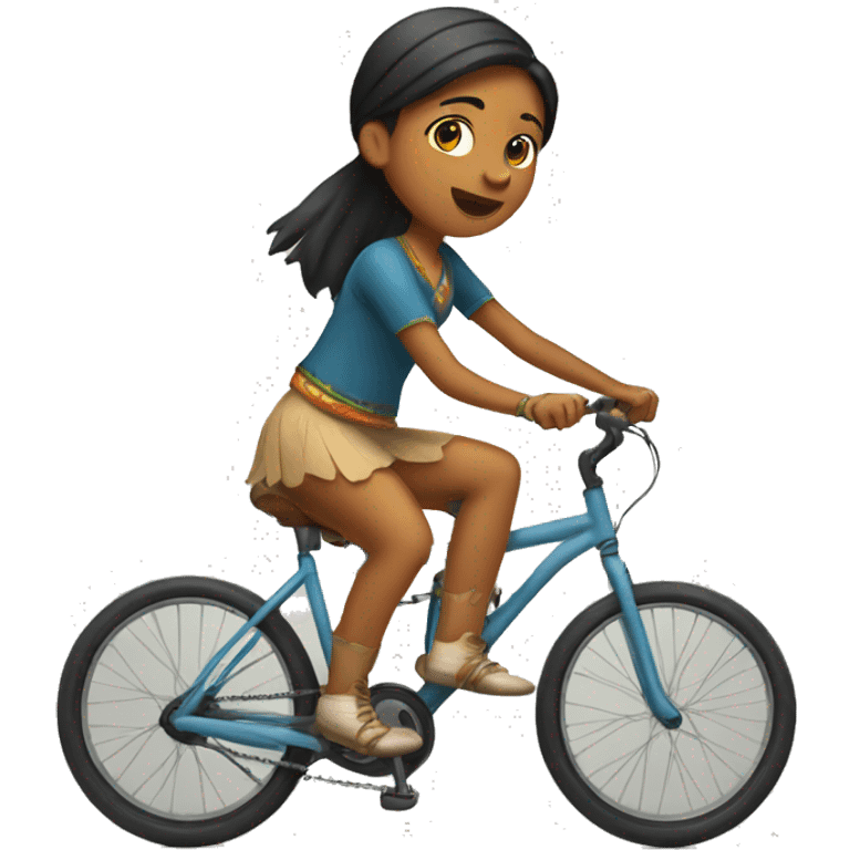 indian girl unicycling emoji