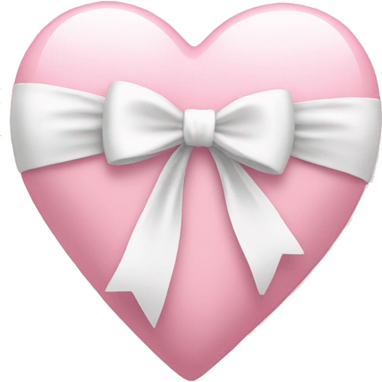 Light pink heart with white ribbon bow emoji