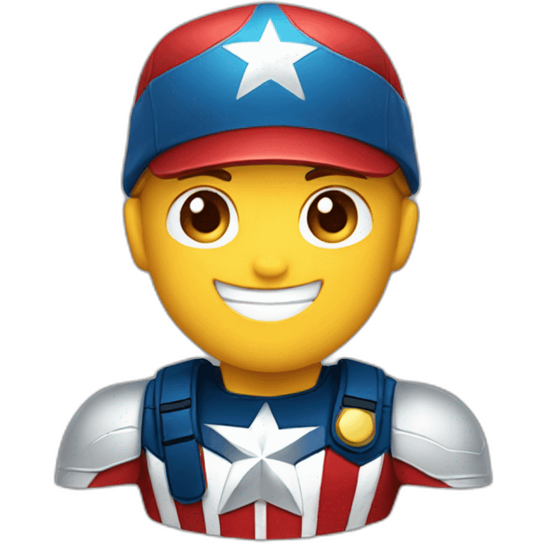 happy captain america with red christmas hat emoji