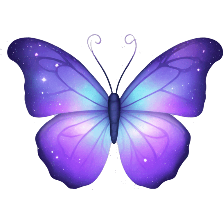 Glowing Pastel purple-gradient nebula galaxy butterfly emoji