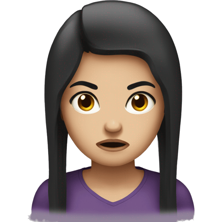 girl with black hair angry  emoji